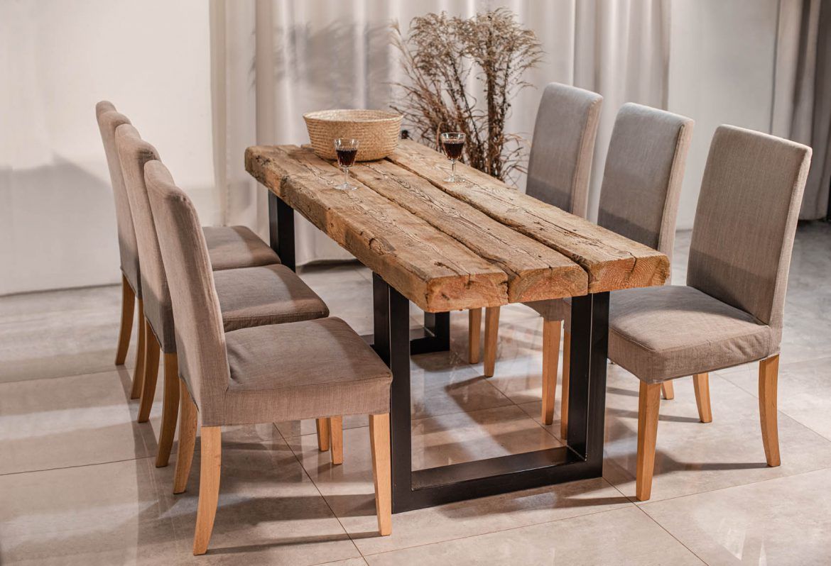 stół stare belki meble z naturalnego drewna