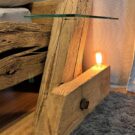 lampa + półka stare drewno
