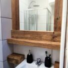 lustro stare drewno łazienka