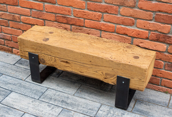 ławka ze starego drewna, belek, nogi metal (7)