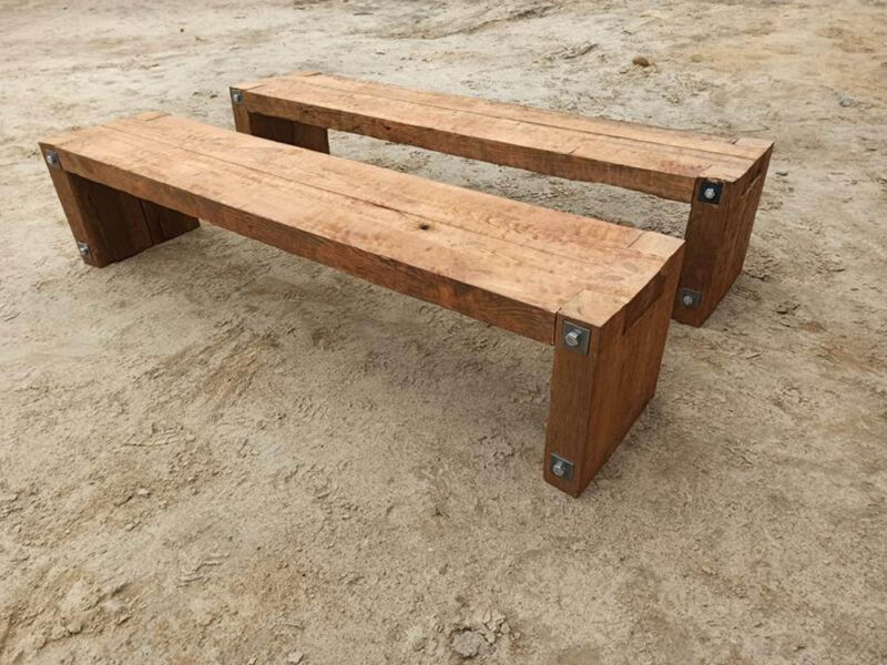 ławka z drewna rozbiórkowego- siedzisko dwie deski