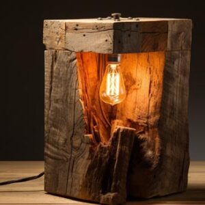 lampka ze starego drewna