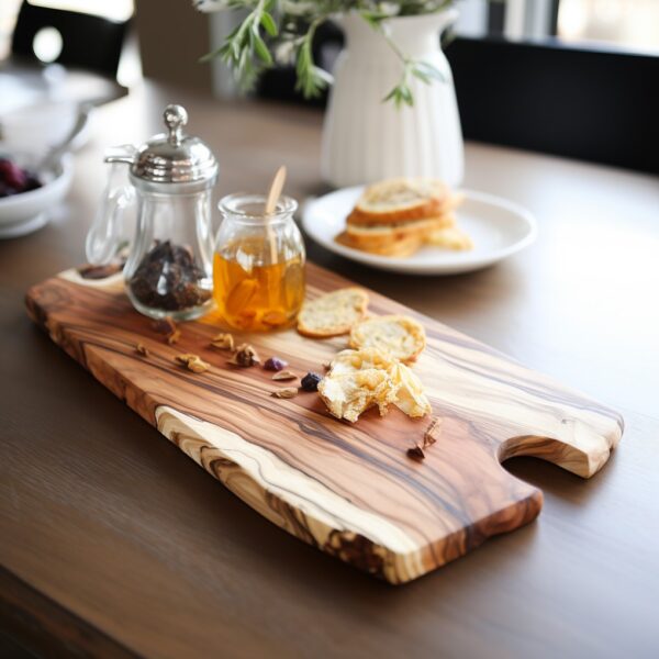 drewniana deska oliwna do serwowania