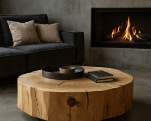 Stolik z plastra drewna SOLARO MONOLITH - natura i elegancja